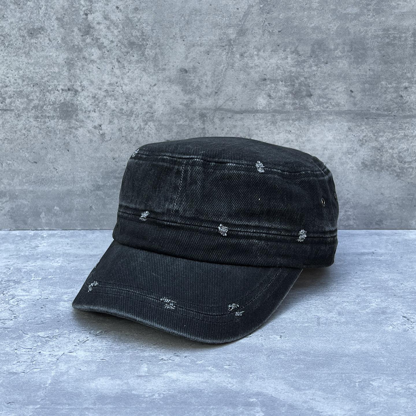 

Retro Washed Cotton Cloth Ripped And Thin Equestrian Hat Women S Autumn Age Reduction Casual Wear Flat Top Hat Wide Brim Cap M（56-58cm）