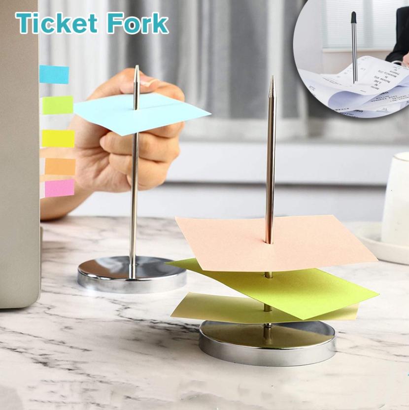 1pz Acciaio Inossidabile Asta Dritta Portafoglietti Memo Spike Stick Per Fattura Ricevuta Accessori Cucina Scaffali & Portaoggetti