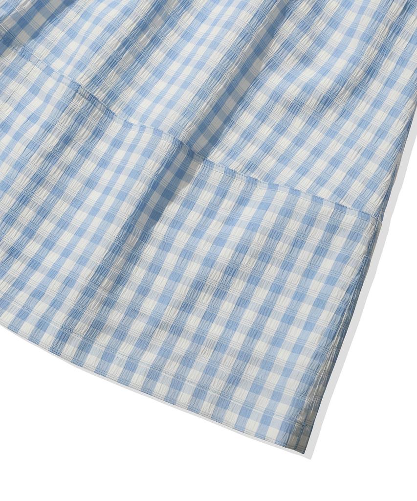 Code Graphy (Women) Check Long Skirt - Sky Blue