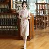Womens Modern Qipao Dress In Bamboo Linen Retro Vintage Fit Short Sleeve Daily Wear 2025