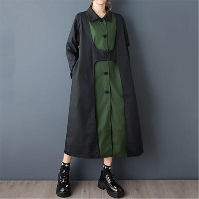 Long Sleeve Plus Size Cotton Vintage Patchwork New In Dresses for Women Casual Loose Spring Autumn Dress