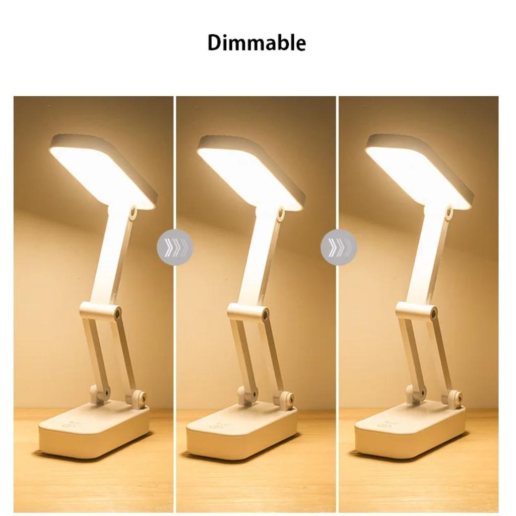 Lampă de masă pliabilă nouă Lampă de birou portabilă cu LED pentru protecția ochilor, reîncărcabilă prin USB, lumină de noapte reglabilă, temperatură în 3 culori