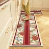 Kitchen Floor Mat PVC Leather Waterproof Carpet Non-slip Foot Mats Long Rug Flower Pastoral Style Home Decoration Rugs Alfombra
