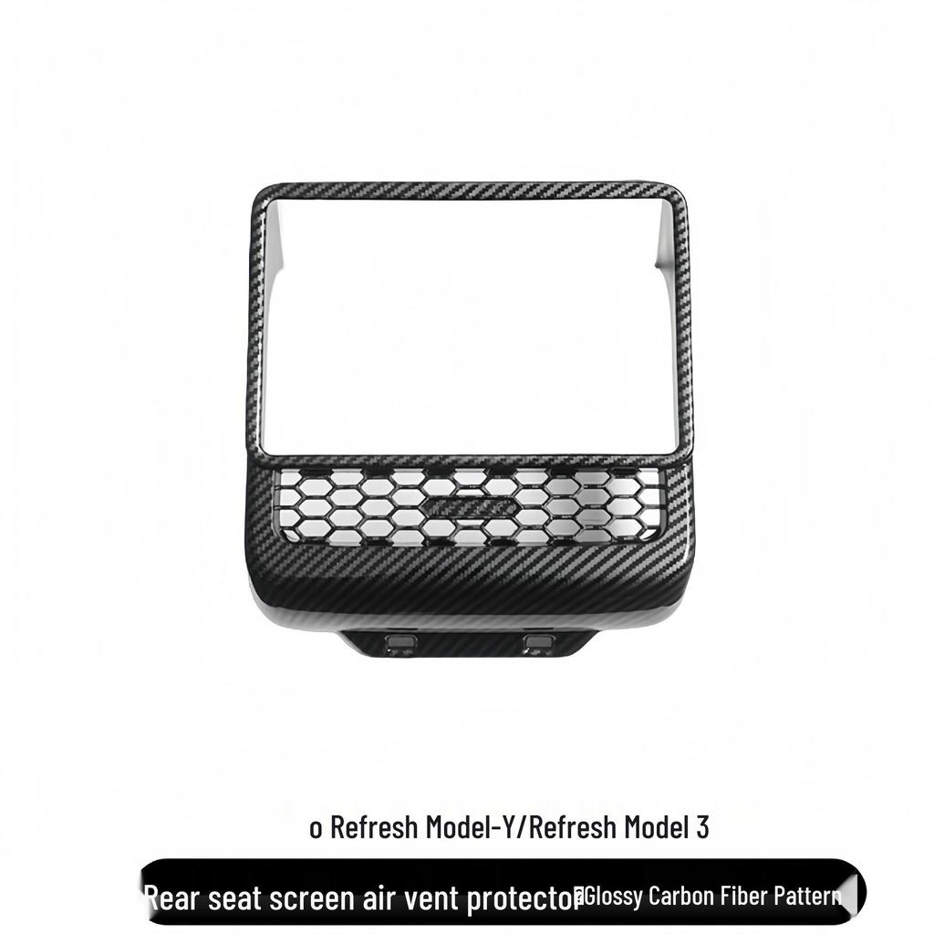 Tesla Model Y/3 Hintere AC-Düse Kohlefaser Schutzabdeckung