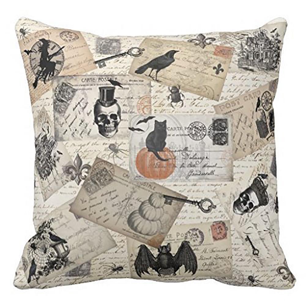Happy Halloween Pillow Cases  Linen Sofa Cushion Cover Home Decor 