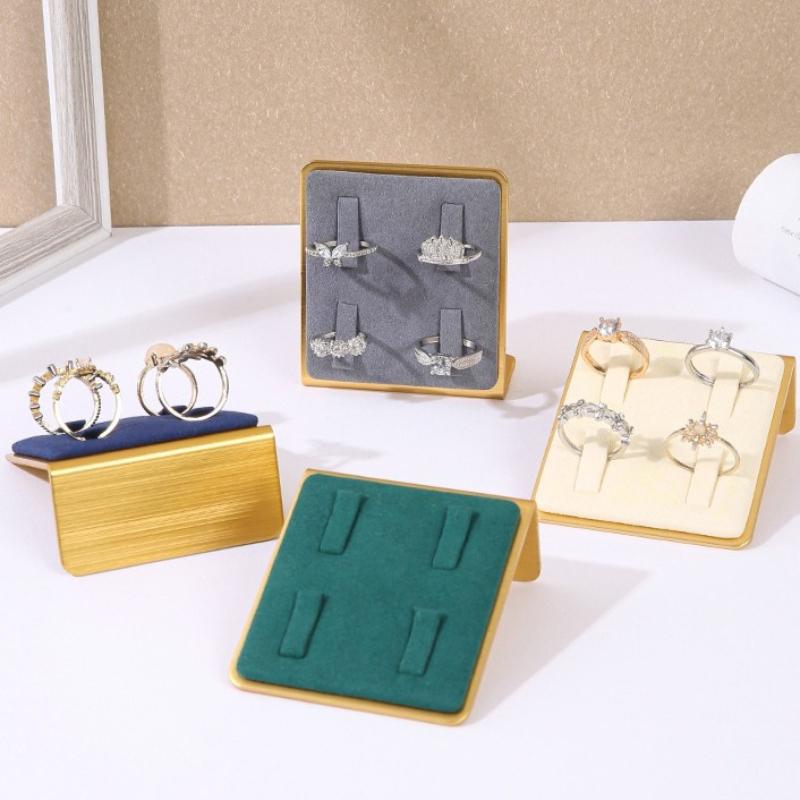 Rings Jewelry Display Rack Jeweler Counter Showcase Shelf Household Ring Jewellery Storage Stand Trinket Live Pictures Props