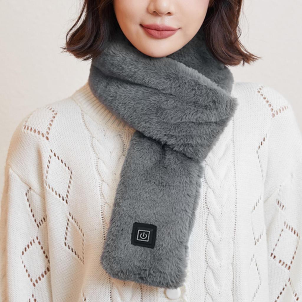 Electric Heated Scarf USB Charging Soft Heating Neck Wrap Winter Electric Scarf with 3 Temperature Settings for Women