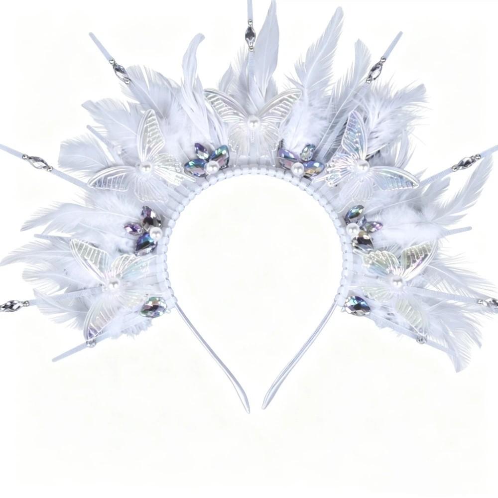 Retro Peacock Feather Headband Creative Hair Hoop Peacock Headwear  Party Hair Accessory
