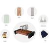 Nature  Solid Wood Deluxe Wooden Pants Hangers Bottom Hanger Jeans Hanger Skirt Hanger with 2-Adjustable Clips Anti-Rust Hook