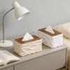 1PC Modern Minimalist Large Tissue Box Holder with Polished Brown Lid - Square Plastic Storage Organizer Suitable for Bathroom & Living Room