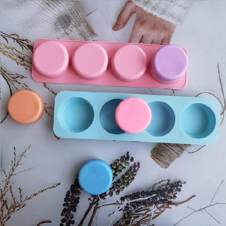 Handmade Round Soap Mold DIY Lotion Shampoo Bar Soap Making Silicone Moulds Gift