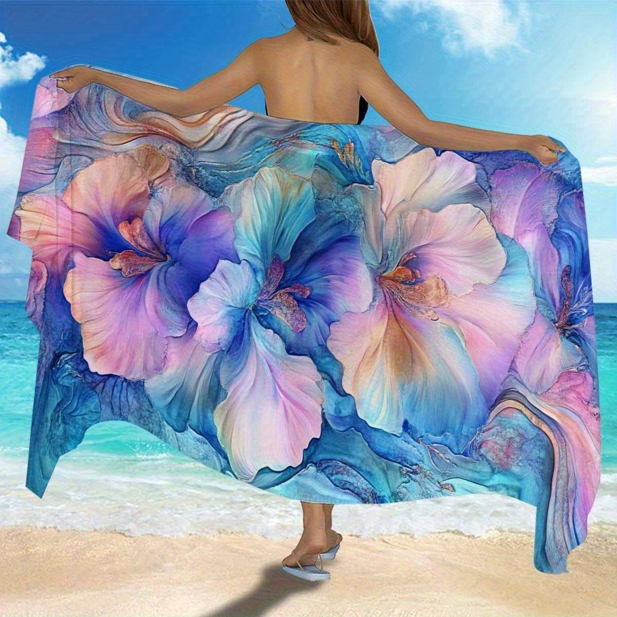 

Modern Floral Beach Towel Bath Sheet, Quick Dry Microfiber Super Absorbent for Pool Spa W40*H60(CM)