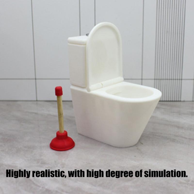 1/12 Miniatur Puppenhaus Zubehör Realistisches Toilettensitz Abtropfgestell Modell für Puppenhaus Badezimmerszene Display Dekoration