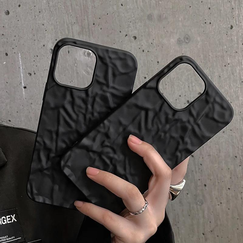 Black tin paper pattern Phone Case for iphone 17 16 15 14 13 11 12 Pro Max X XS Max XR 8p 7p Shockproof Soft Cover