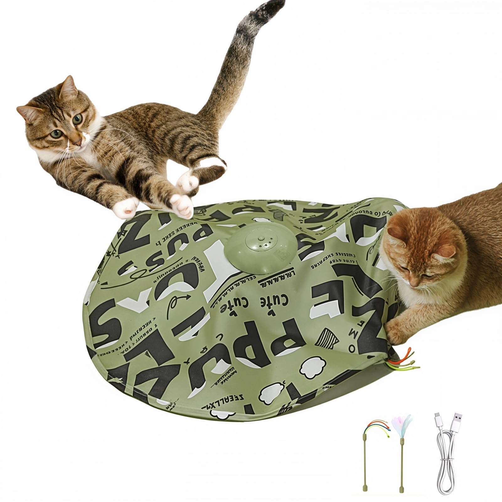 

Rechargeable Electric Cat Toy, 4-Speed Speed, Solitaire Play Toy, Perfect Gift for Cats, Relieves Loneliness, Satisfies Cat Hunting Innate