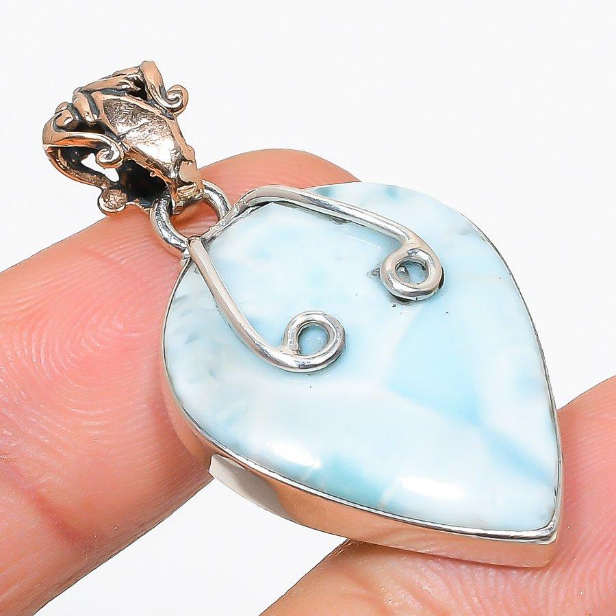 

Natural Republic Larimar Gemstone 925 Solid Sterling Silver Pendant 1.75 k7I98