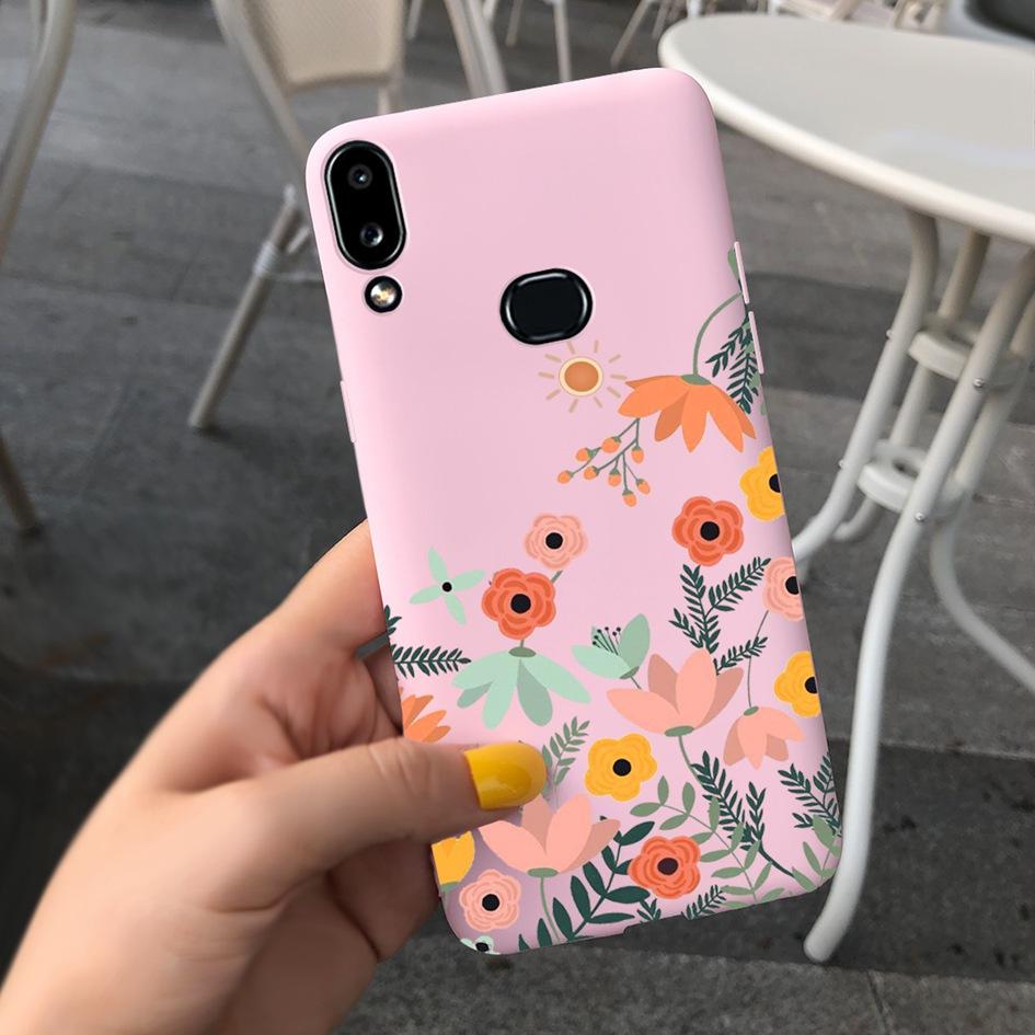 For Phone Case Samsung Galaxy A10s A107 SM-A107F Case Fashion Candy Color Flower Soft Cover For Samsung A10s A 10 S A10 2019 Bag