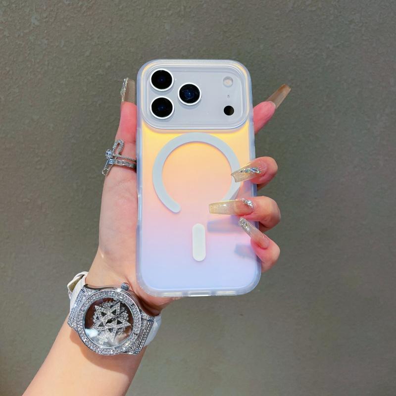 

NEW For Iphone 17 Pro Max Laser Color-Changing Matte Phone Case 17Pro Magnetic Cover 17Air Gradient Colors cases Sun Set Sky iPhone17 Pro