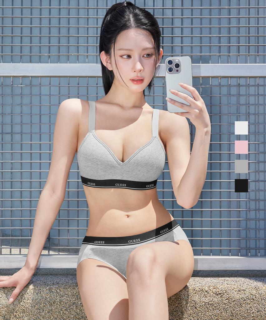 Geseueondeoweeo Signature Cotton Wireless Bra And Panty Set - 4 Colors (Type A)