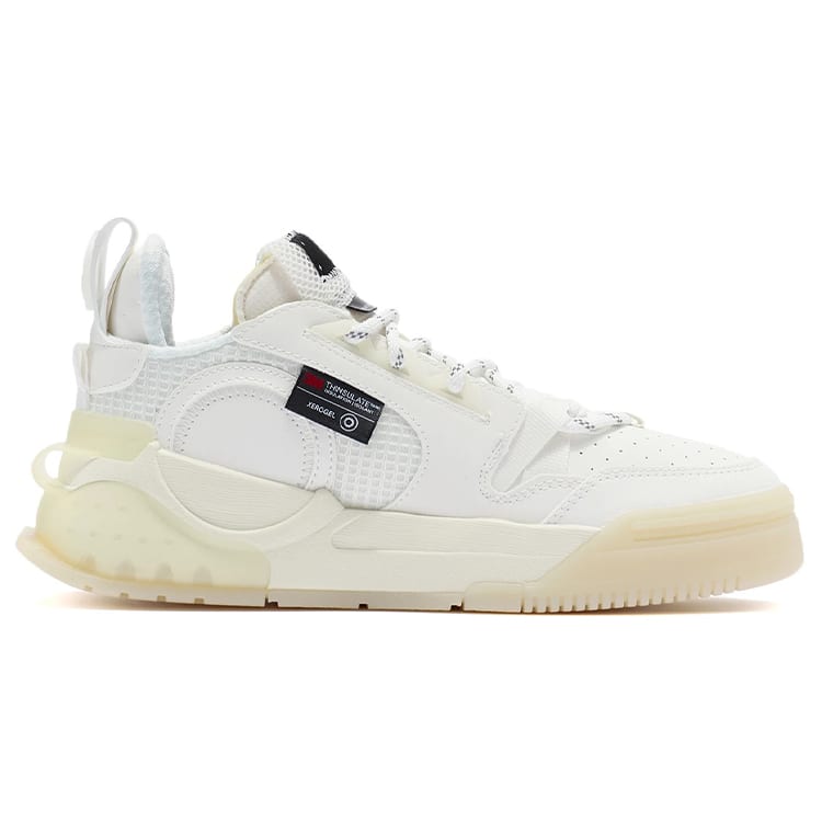 Li Ning Aufklärung Textil, Synthetikleder Abriebfest Atmungsaktiv Niedrig geschnittene Skateboard-Schuhe Damen Weiß AGCR232-7