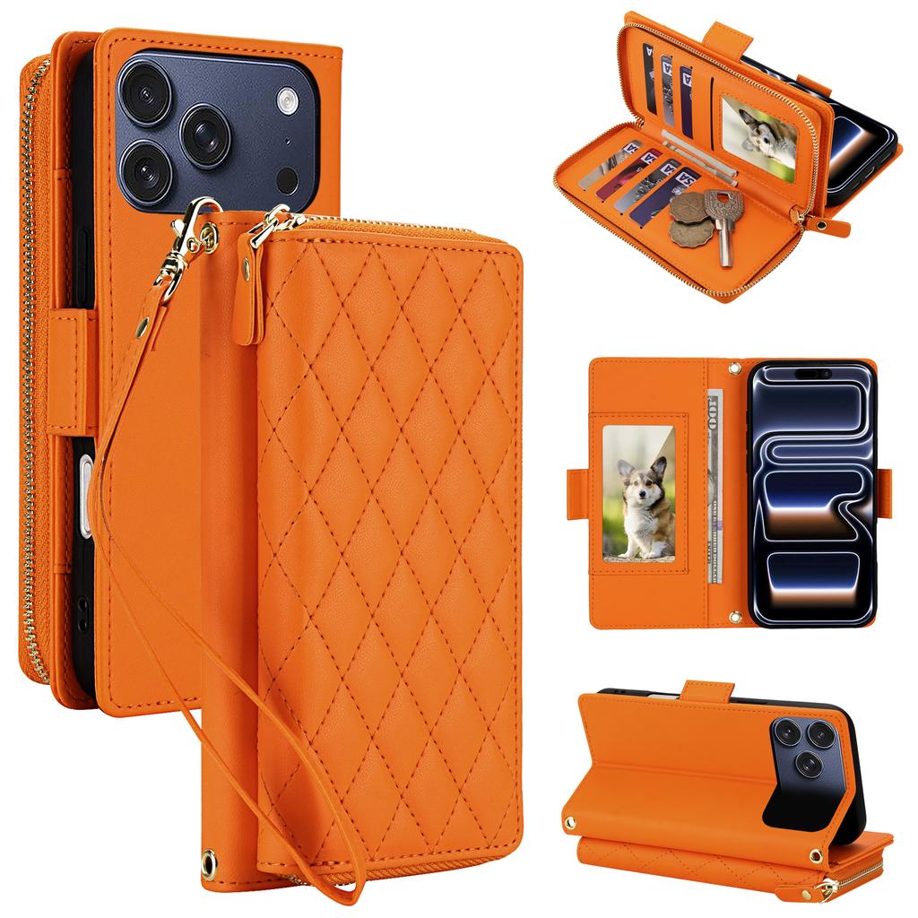 Luxury Crossbody Wallet Leather Cards Holder Case for IPhone 18 Pro Max 17 16 15 14 13 12 11 Shockproof Stand Bag Pocket Cover