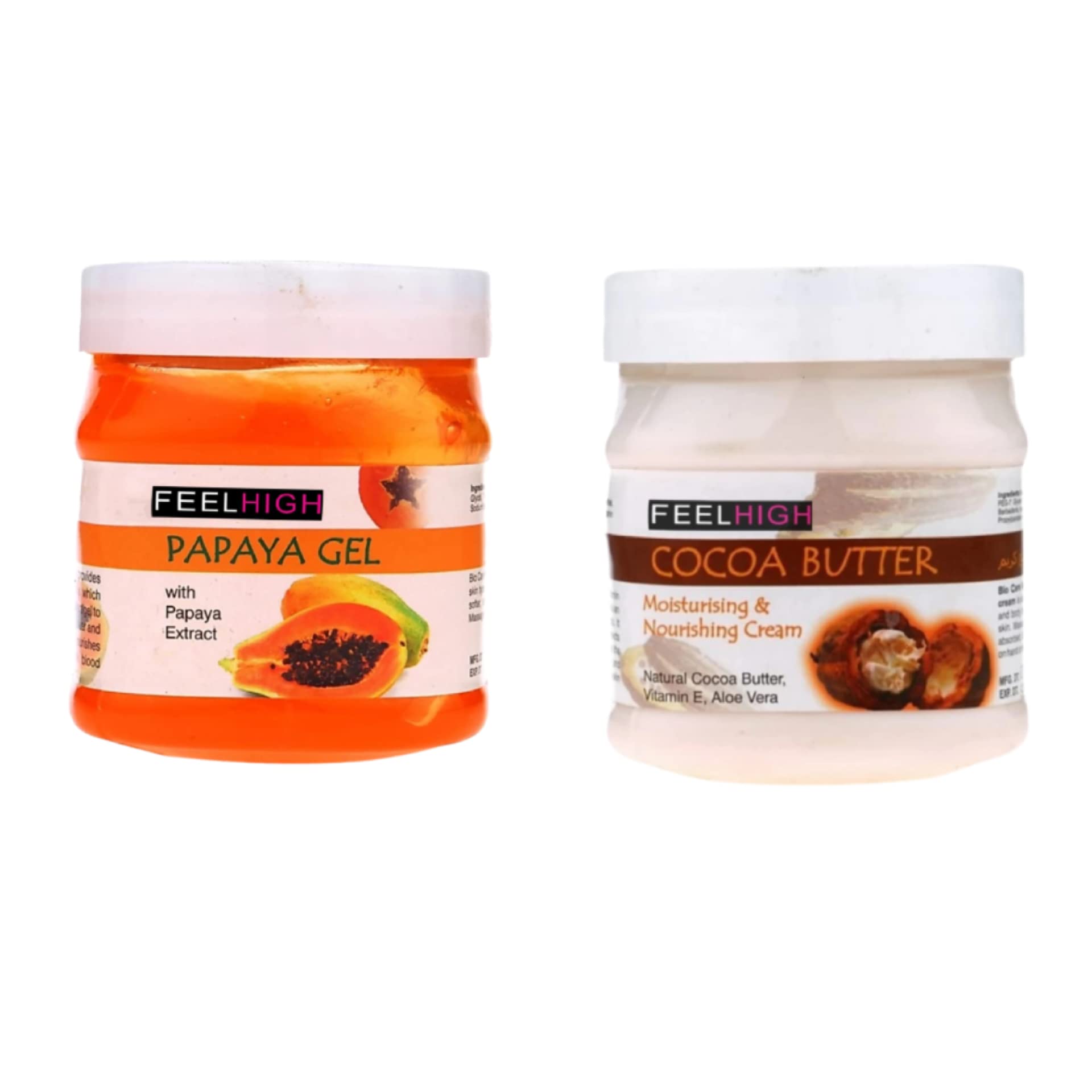 Feelhigh Face & Body Papaya Gel -500gm & Cream 500gm- Facial And Skin care products (Papaya Gel And Coca ButterCream)