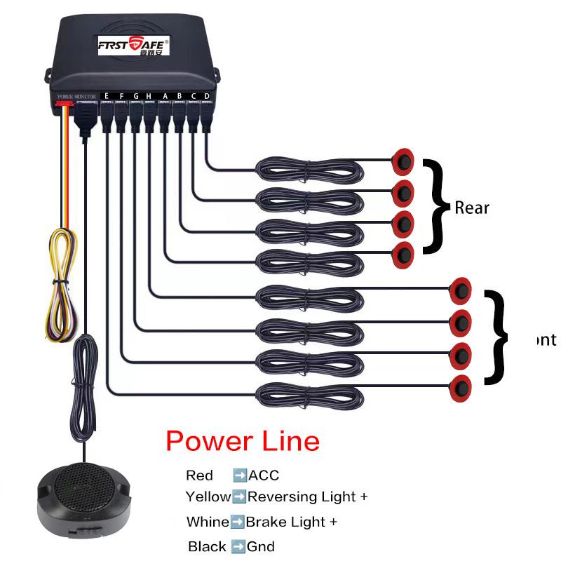 12V 16.5mm Parking Sensor Kit Universal 6/8 Sensor Buzzer Reverse Radar Sound Alarm Indicator Probe System