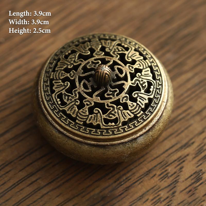 Vintage Alloy Incense Burner Stick Holder Three Legged Hollow Out Mini Sandalwood Censer Incense Burner Home Decoration