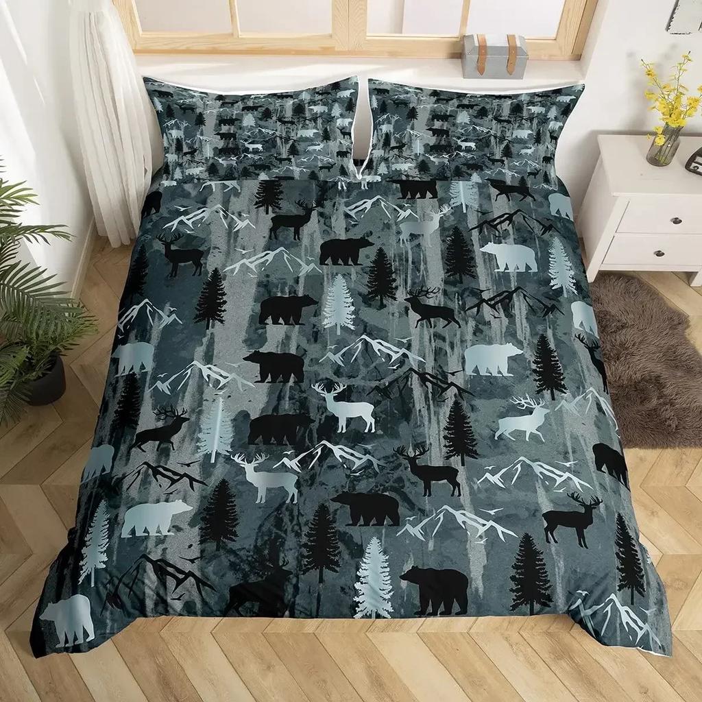 3D Print Sunset Wildlife Deer Elk GiraffeComfortable Duvet Cover Pillowcase Bedding Set Children Bedroom Decoration Home Textile
