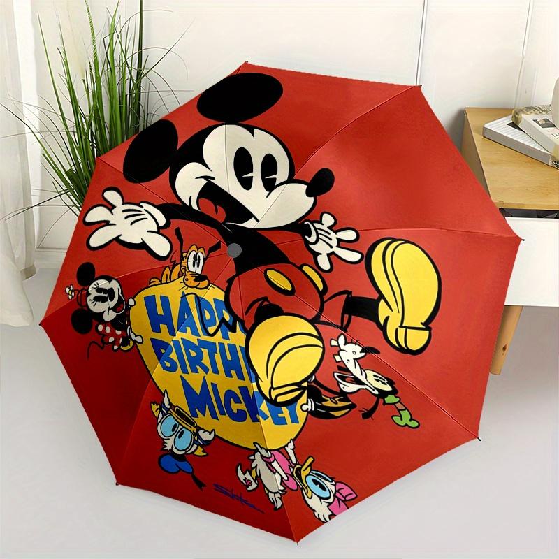 

Mickey Mouse,Birthday Celebration Themed Automatic Opening and Closing Folding Umbrella, Reinforced 8 Ribs, Compact Travel Design, Fashionab
