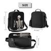 Halloween Skeleton Funny Skull Portable Lunch Bag Insulated Lunch Box Reusable Totes with Adjustable Strap for Work Picnic Beach
