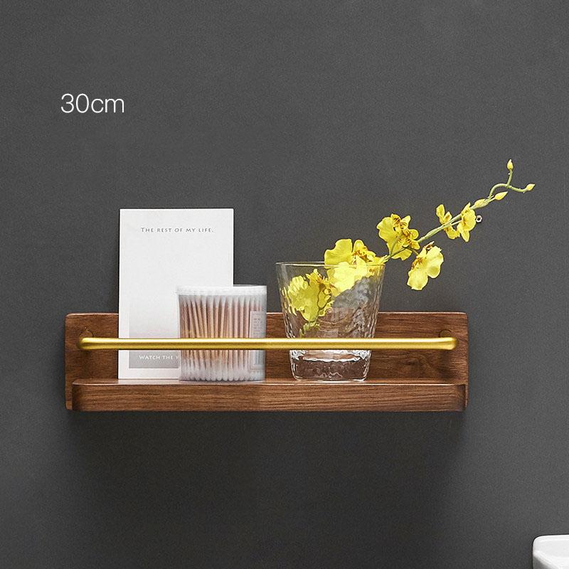 

Матовое золото Полка для ванной из массива дерева Настенная полка для хранения в ванной Полка для полотенец Полка для душа Полки для ванной