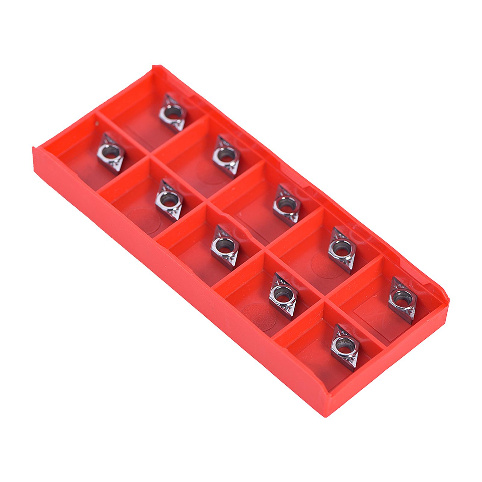 

10Pcs set CNC Carbide Tip Inserts Blade Cutter Lathe Turning Tool with Box DCGT070204 AK