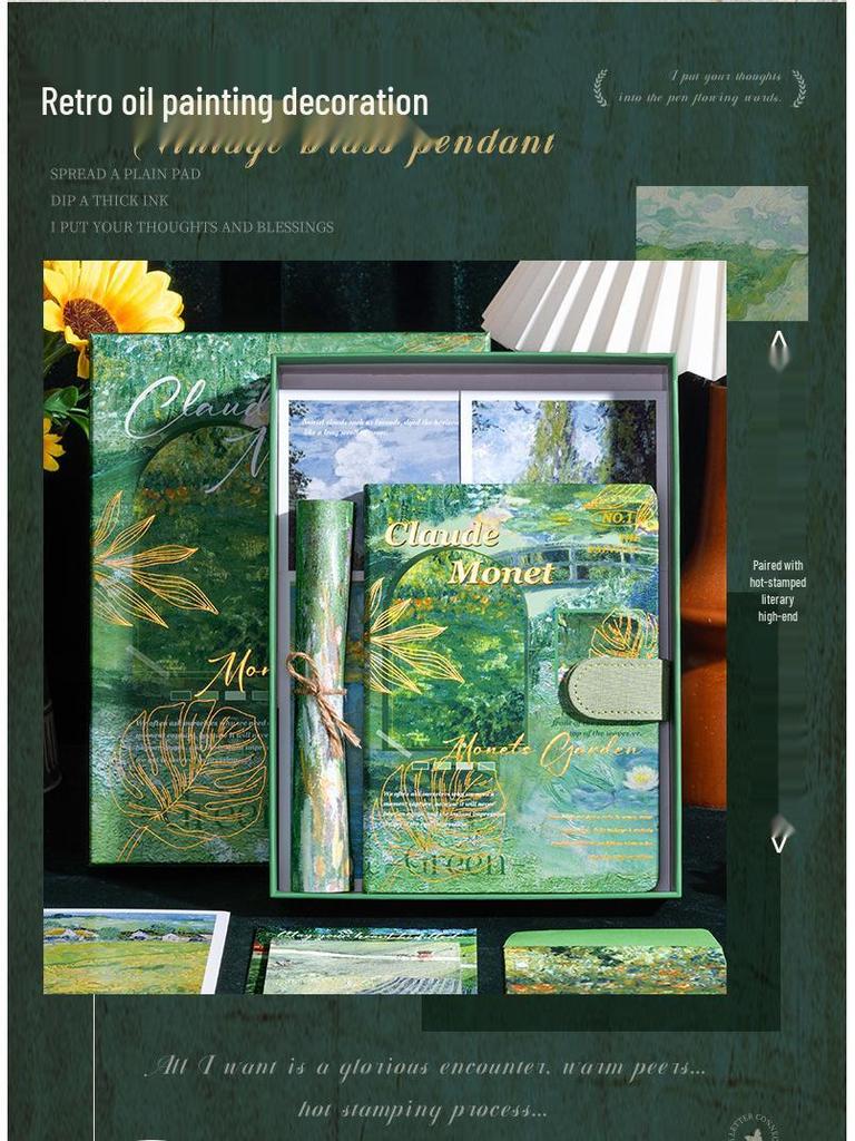 Oil Painting Journal Gift Set: Notepad, Diary, Notebook for Girls & Graduation Souvenir