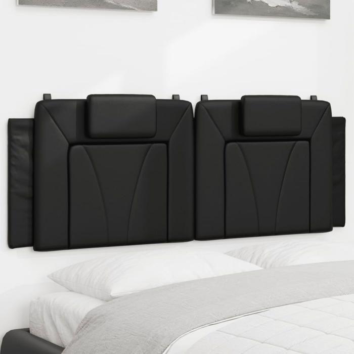 VidaXL Coussin de Tête de Lit, Oreiller de Lecture avec Fermeture à Glissière, Coussin de Lecture pour Lit Chambre, Noir 120 374781