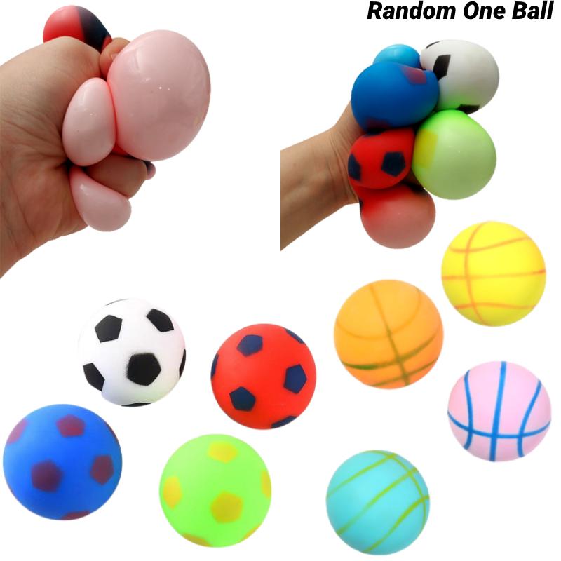 Color 1ps Random Football Basketball Mochi Squishy Toy Balls Game Stress Relief