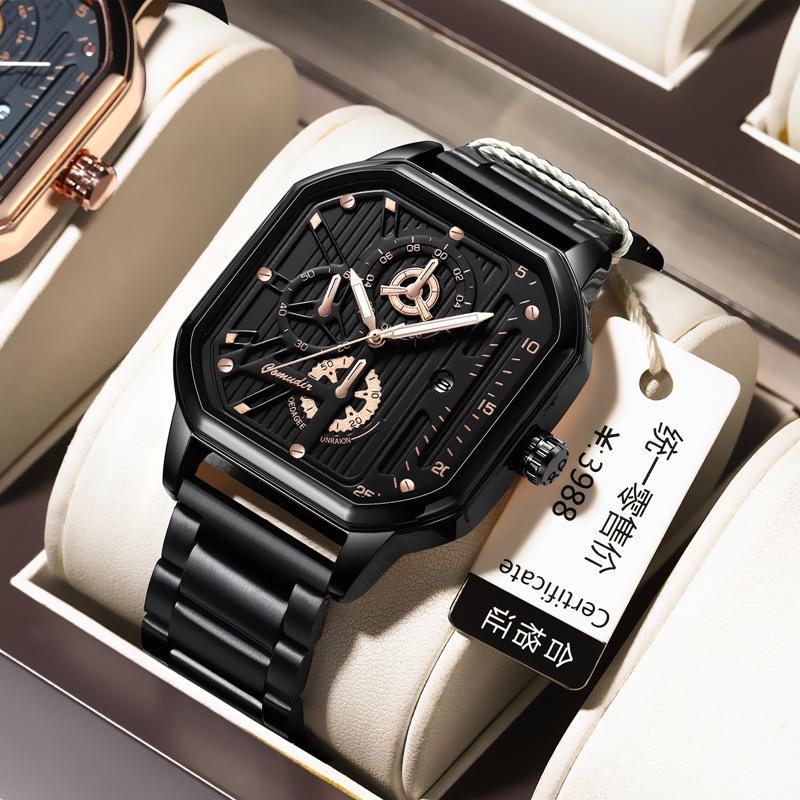 Square Men's Watch Men's Calendar Fashion Quartz Watch