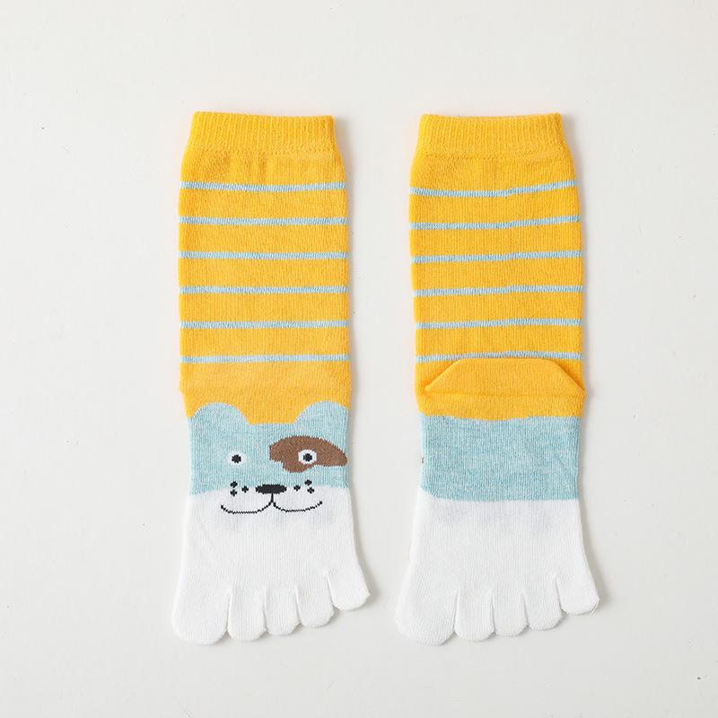 Children's Cotton Five-Finger Pile-Up High Socks for Autumn and Winter