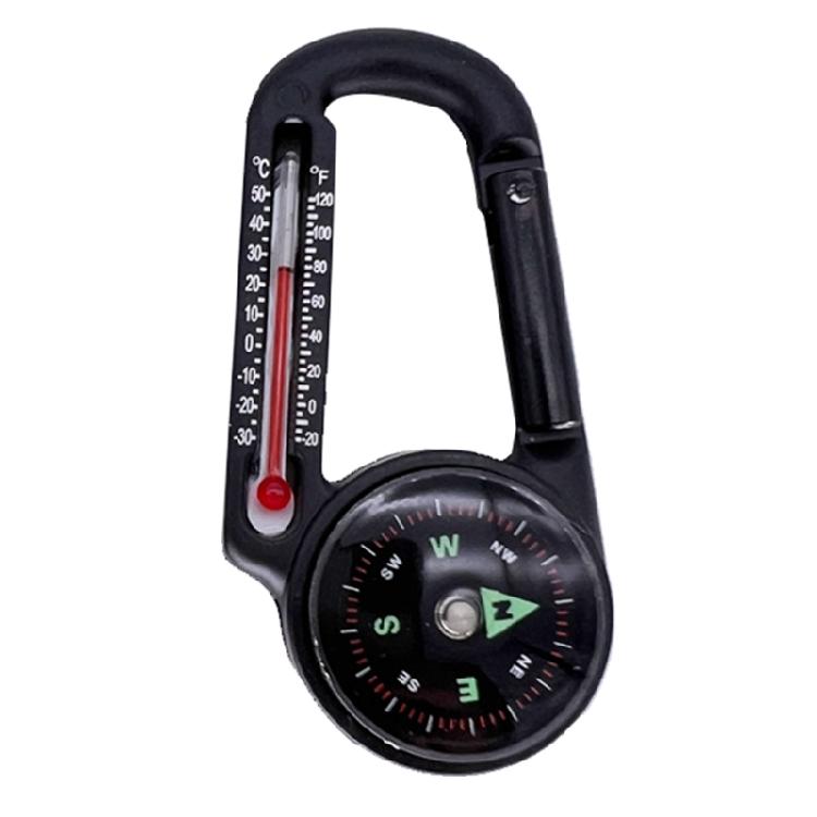Portable Carabiner with Compasses & Thermometer Mountaineering Buckle Keys Hook 1