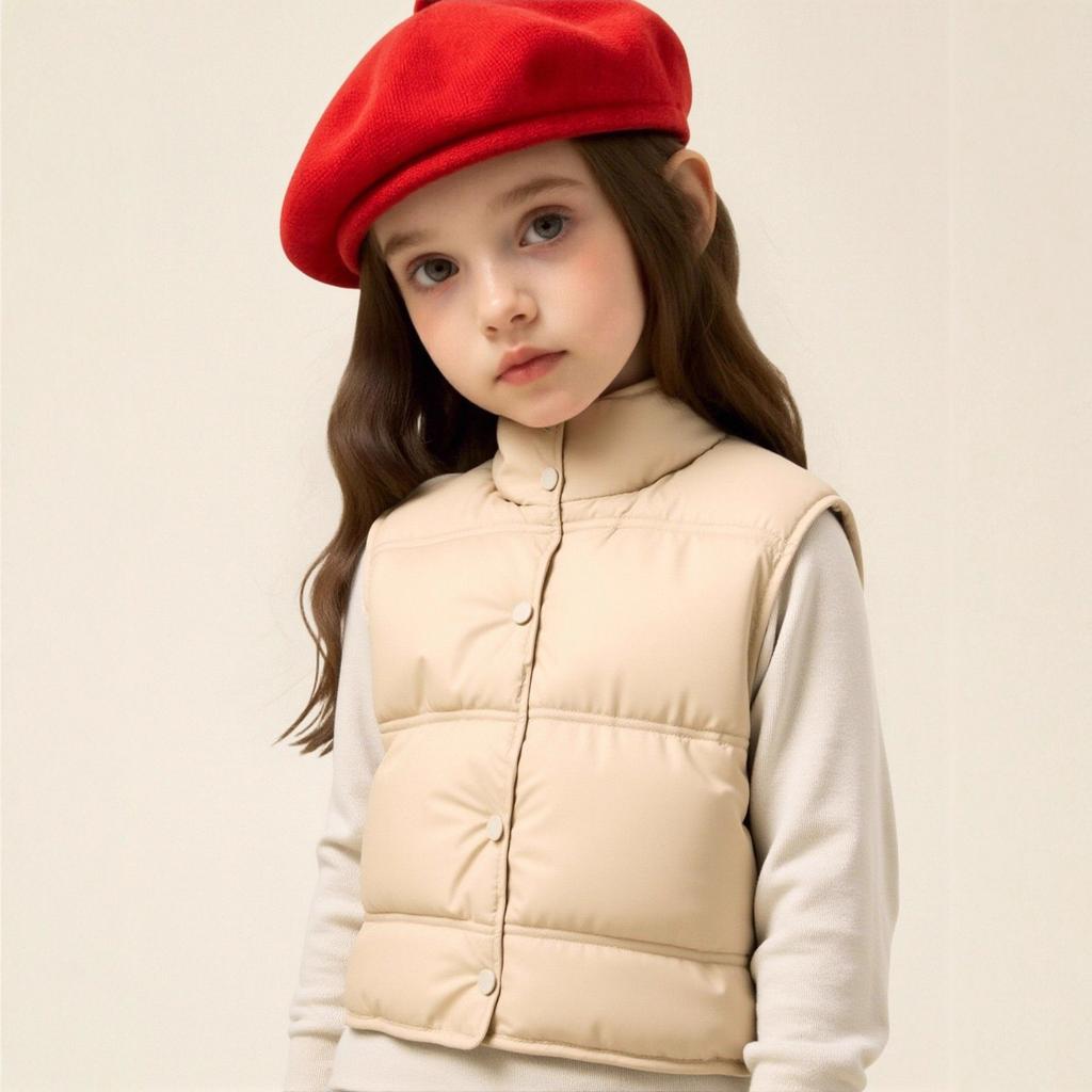 Children's Vest Thickened Autumn/Winter Vest Stylish Outerwear Vest Short-Sleeve Loose-Fit Jacket for Boys & Girls