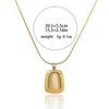 Women's Vintage Square Cat's Eye Stone Necklace, Titanium Steel Simple Fashion French Clavicle Chain.