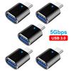 NNBILI 1-5pcs USB 3.0 To Type C Adapter LED OTG To USB C Male To USB A Female Connector For HUAWEI Samsung Xiaomi POCO Adapters 3