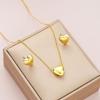 Korean-Style Glossy Heart Earring & Necklace Set for Women: Fresh, Fashionable, and Versatile