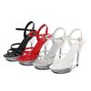 Fashion Super high heel 12.5CM summer diamond female waterproof platform hollow fish mouth shoes sexy fairy thin heel sandals