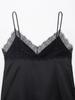 Silk Satin Lace-Trim Camisole Top for Women