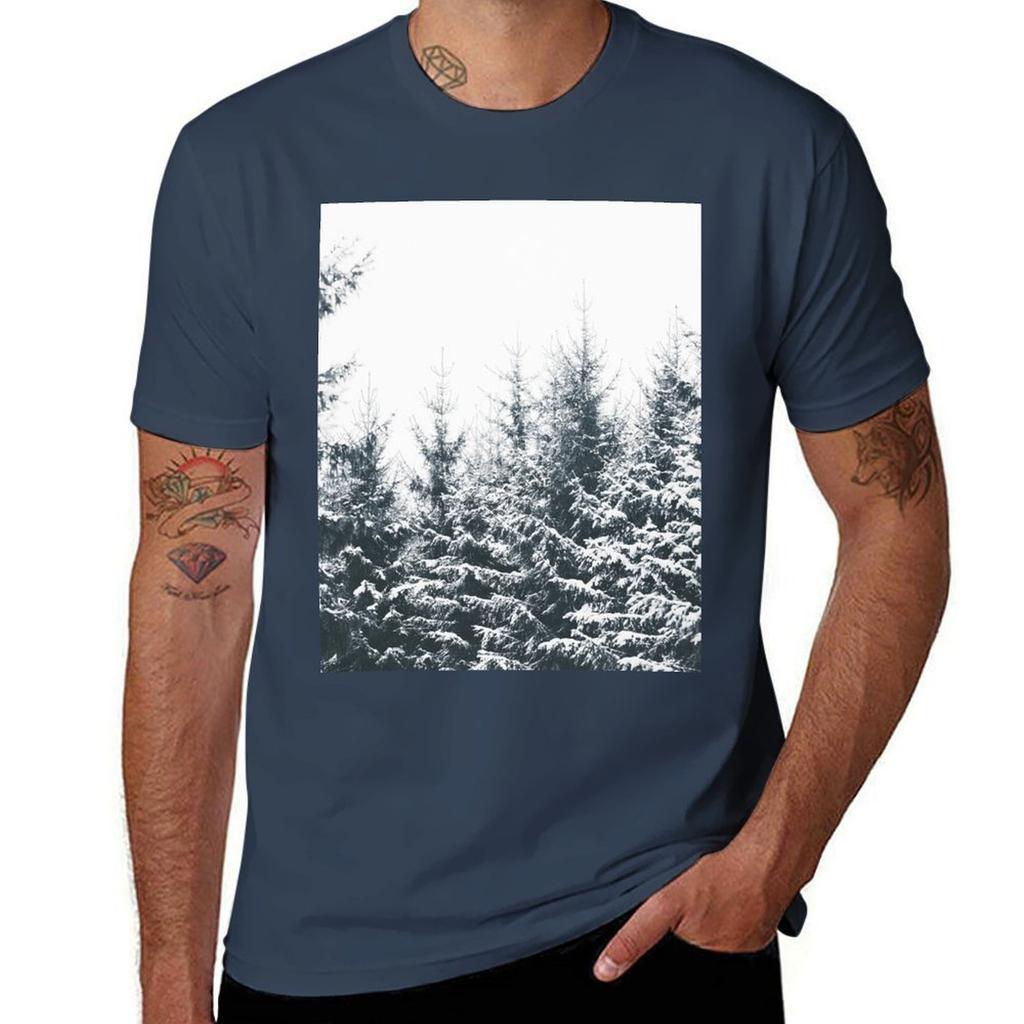 In Winter Misty Moody Foggy Milky Woods Wonderland Forest With Cascadia Trees Covered In Snow Tshirt