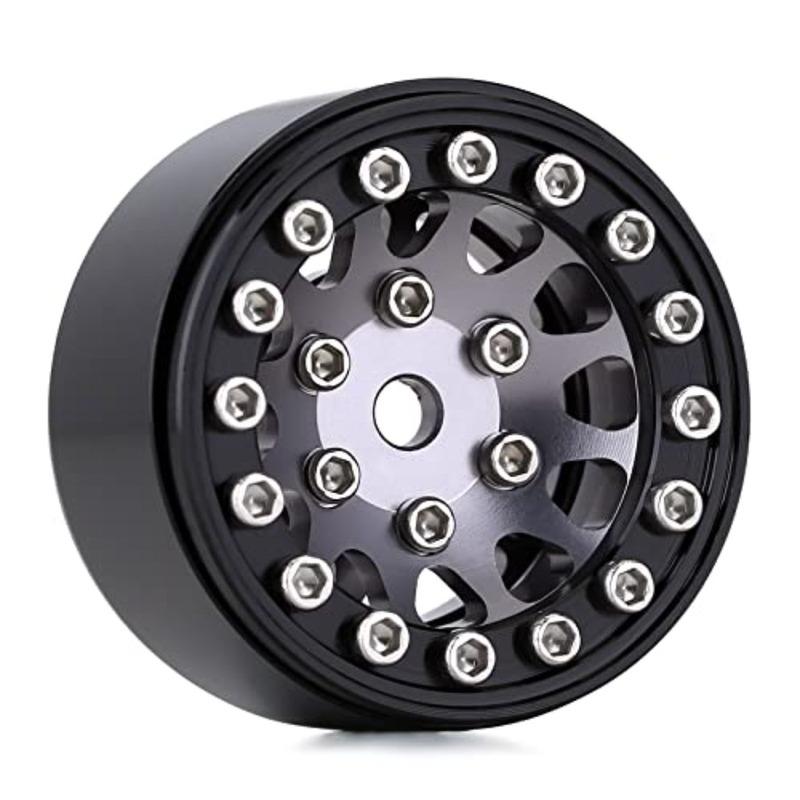 1.0 Wheel Rims RC Metal Beadlock Wheels Rims for All 1/24 Scale Axial SCX24 Deadbolt RC Crawler Car Upgrades Accories