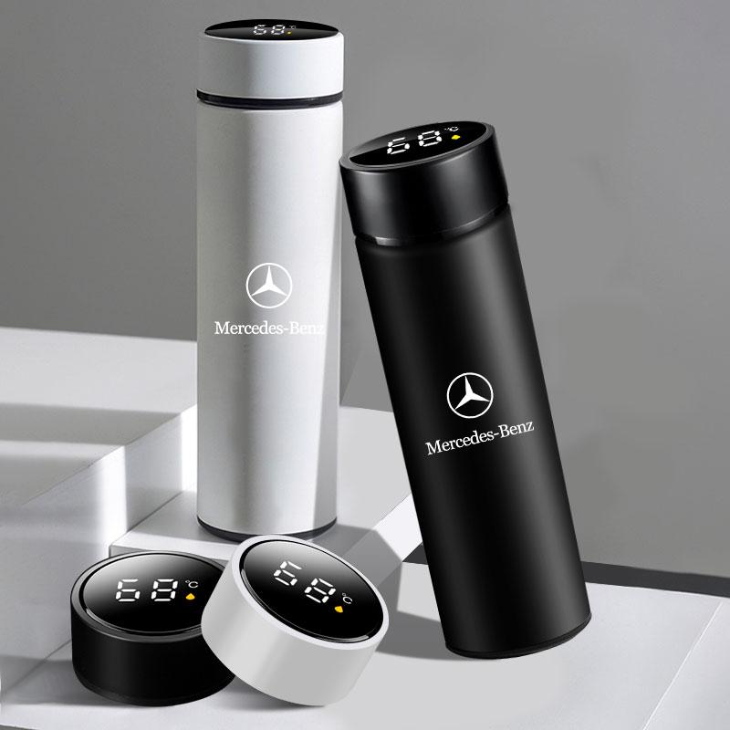 500ml Nerezový hrnek s emblémem auta Inteligentní teplotní hrnek Kávový hrnek Pro Mercedes Benz AMG W247 W212 W213 W205 AMG W177 V177 W176 GLA GLC