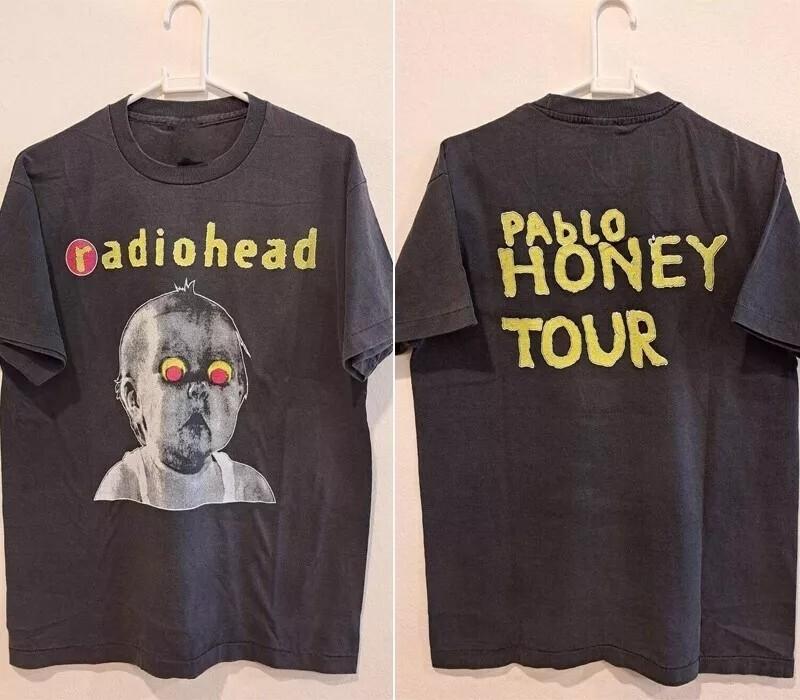 Radiohead Band T Shirt Style Pablo Honey Tour 1993 2 Side Reprint S-5XL