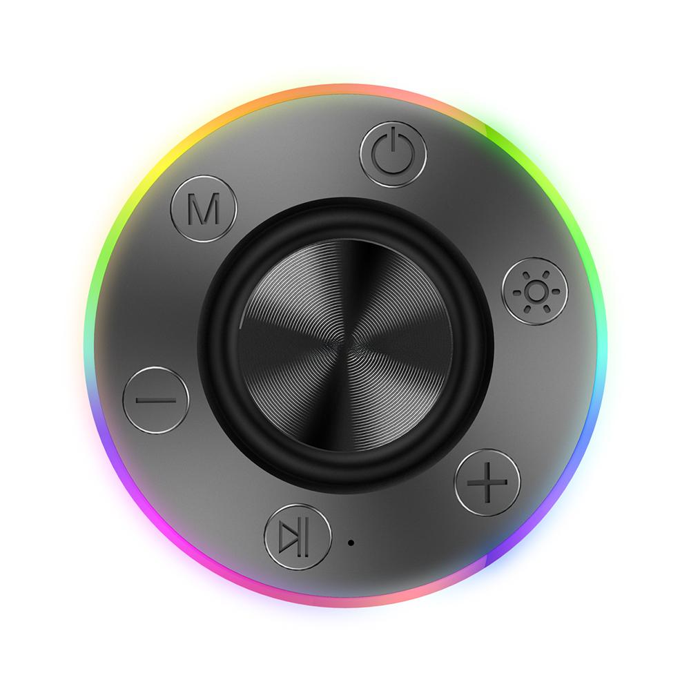 Waterproof Shower Speaker with Suction Cup/RGB Light Bluetooth-Compatible 5.2 Stereo Subwoofer for Bathroom Party Travel Outdoor